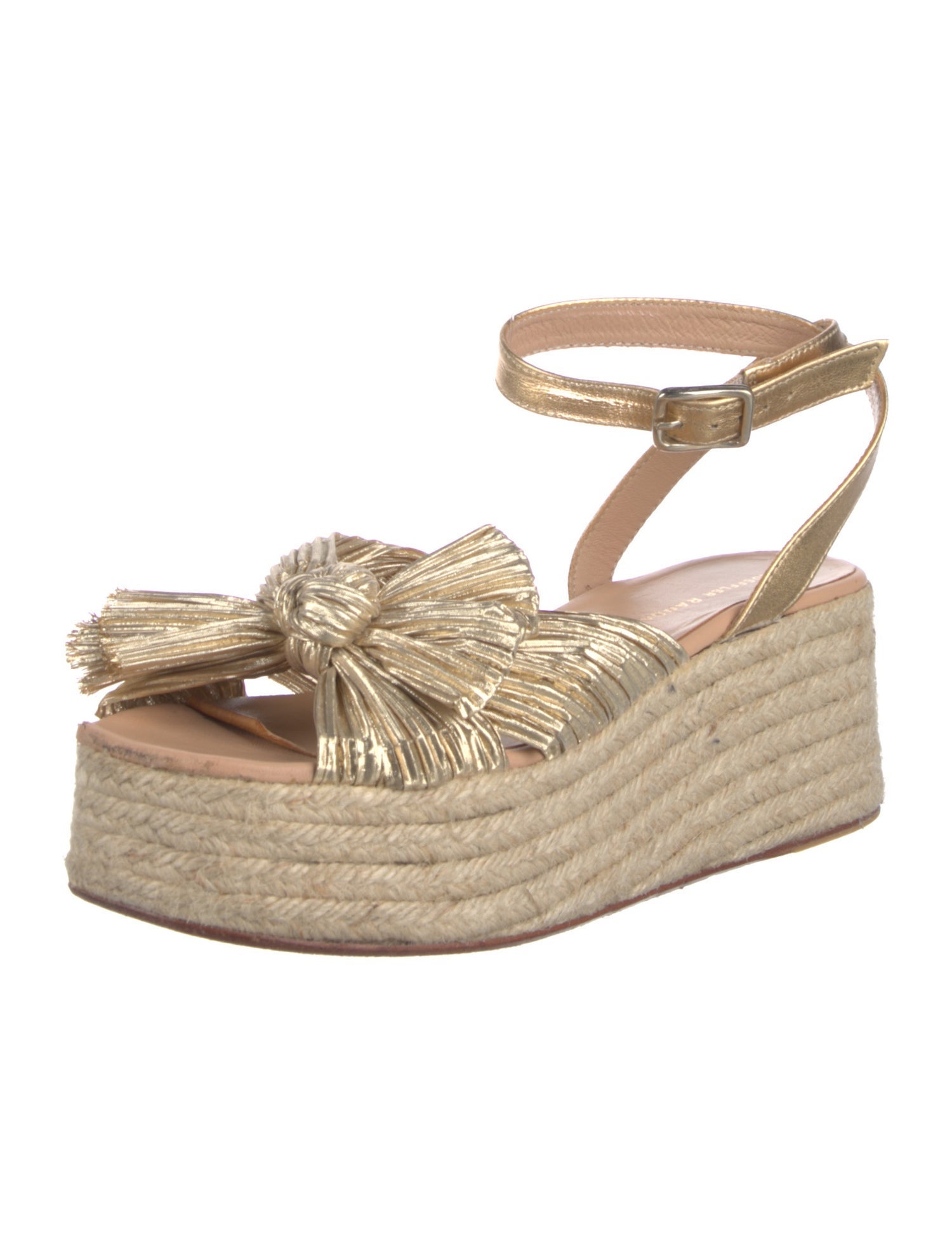 Loeffler Randall Leather Bow Accents Espadrilles
